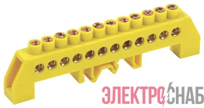 Шина PE "земля" в комб. DIN-изол. "Стойка" ШНИ-8х12-12-КС-Ж IEK YNN10-812-12DP-K05