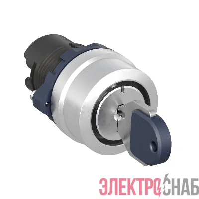 Головка переключателя с ключом на 3 положения с фиксацией стандартная ручка алюм. черн. DKC M22S-KL3A