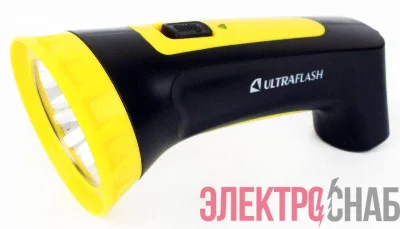 Фонарь LED 3804M (аккум. 220В черн./жел. 4 LED SLA пласт. коробка) Ultraflash 12867