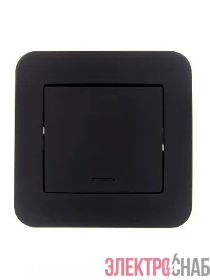 Выключатель 1-кл. 1п СП ASTI 10А IP20 с подсветкой в сборе черн. бархат LEZARD 7081-4242-111