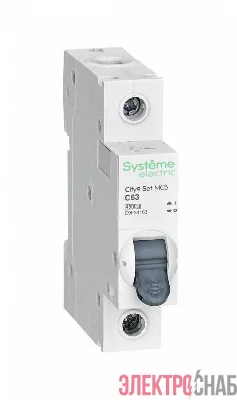 Выключатель автоматический модульный 1п C 63А 4.5кА City9 Set 230В SE C9F34163