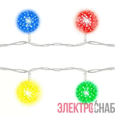 Гирлянда светодиодная «Шарики» ULD-S0280-020/DTA RGB IP20 BALLS с контроллером 20led 2.8м прозр. UNIEL 07921
