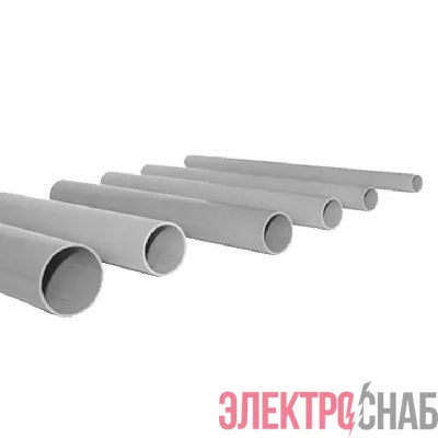 Труба гладкая ПВХ жесткая d32мм сер. (дл.3м) PROxima EKF trg-32-3n