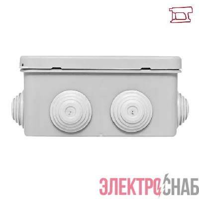 Коробка распределительная КМР-030-014 100х100х50 IP55 с крышкой для прямого монтажа 10 мембранных вводов сер. розн. стикер EKF plc-kmr-030-014-r