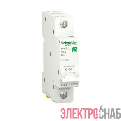 Выключатель автоматический RESI9 (АВ) С 63А 1P 6000А SchE R9F12163
