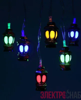 Гирлянда светодиодная "Нить Фонарики" 3м 20LED 8 режимов 220В IP20 мультиколор ЭРА Б0041897