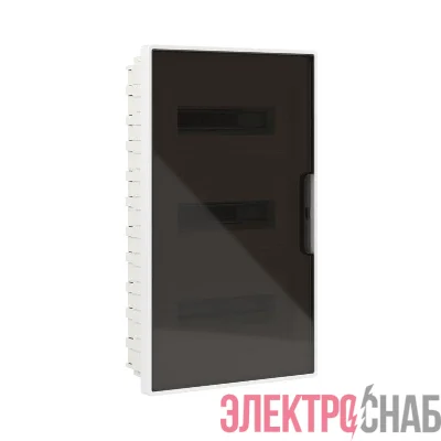 Щиток встраиваемый FRAME 36мод с тонированной дверцей с 4 шинами PEN (2шт на 8 отверст. и 2шт на 10 отверст.) бел. DKC F36B1WD