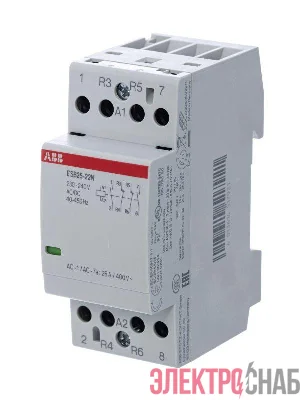 Контактор ESB25-22N-06 модульный (25А АС-1 2НО+2НЗ) катушка 230В AC/DC ABB 1SAE231111R0622