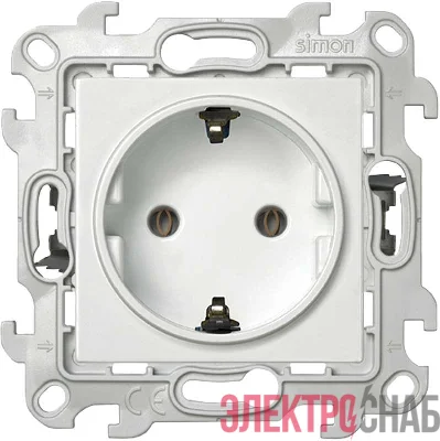 Розетка 1-м СП Simon 24 16А IP20 2P+E Push&Go без защ. шторок механизм бел. Simon 2420434-030