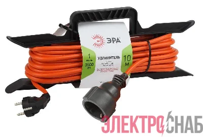Удлинитель-шнур на рамке 1х10м с заземл. 16А IP20 UFx-1e-3х1.5-10m ПВС 3х1.5 Эра Б0046828