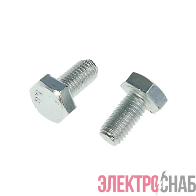 Болт М10х20 с шестигранной головкой цинк. DIN 933 (уп.25шт) класс прочности 8.8. коробка Tech-Krep 144903