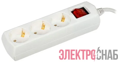 Удлинитель 3х1.5м с заземл. 10А IP20 У03В 2P+PE 250В 3х1 GENERICA WYP10-10-03-D15-ZK-G