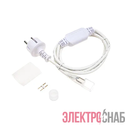 Набор установочный для Гибкого неона 16х16мм формы D (шнур питания каучук с диодным мостом и вилкой заглушка переходная муфта игла) 1.5м Neon-Night 134-501