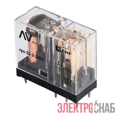 Реле промежуточное РП slim 22/2 5А 24В DC AVERES EKF rps-22-2-24DC