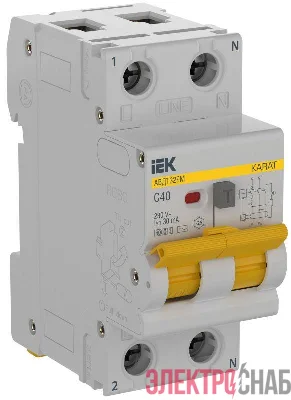 Выключатель автоматический дифференциального тока C 40А 30мА тип AC АВДТ32EM KARAT IEK KA-VD14-1-040-C-030-AC