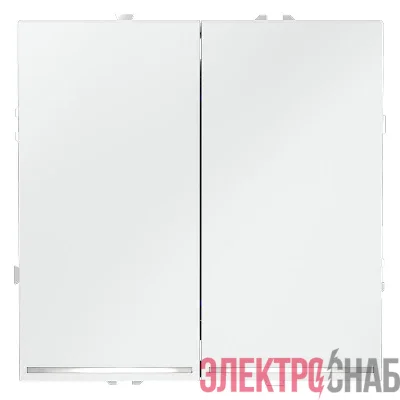 Выключатель 2-кл. СП S70 10А с подсветкой механизм бел. матов. Voltum VLS020202