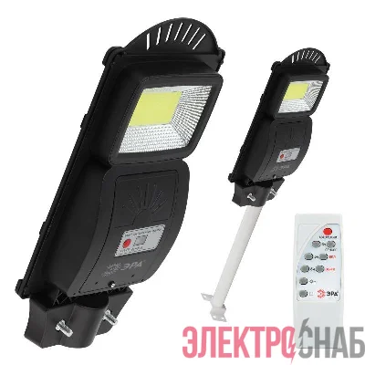 Светильник 20Вт 5000К IP65 450лм консольный на солнечной батарее COB с кронштейном с датчиком движения ПДУ Эра Б0046792
