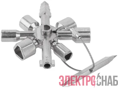 Ключ универсальный для электрошкафов 10-в-1 двусторонняя CrV бита РН2/SL7 FIT 60110