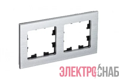 Рамка 2-м ATLASDESIGN NATURE металл серебр. SchE ATN312102