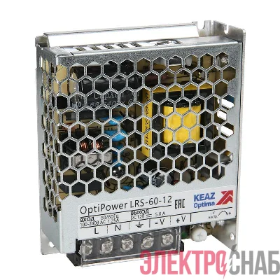 Блок питания панельный OptiPower LRS 60-12 5A КЭАЗ 328873