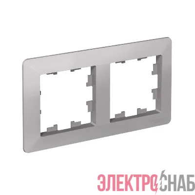 Рамка 2-м AtlasDesign Air алюм./дым. черн. SE ATN220302