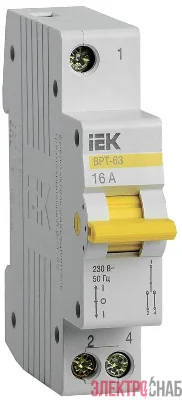 Выключатель-разъединитель трехпозиционный 1п ВРТ-63 16А KARAT IEK MPR10-1-016