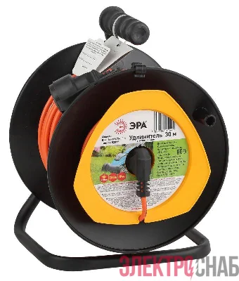 Удлинитель силовой RPx-1e-3x0.75-30m на пластик. катушке с/з 1гнездо 30м ПВС 3х0.75 Эра Б0043046