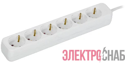 Удлинитель 6х5м 10А У06 ПВС 3х1 бел. UMA IEK UM-YP10-10-06-05-Z-K01