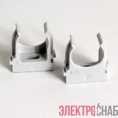 Держатель для труб (клипса) d20мм сер. (уп.100шт) TOKOV ELECTRIC TKE-LC-20-C06/100