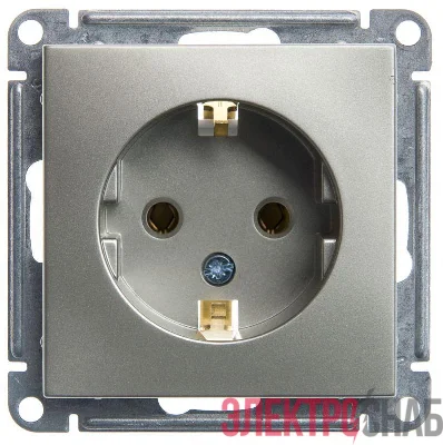 Розетка 1-м СП W59 16А IP20 с заземл. без защ. шторок механизм шампань SE RS16-154-4-86