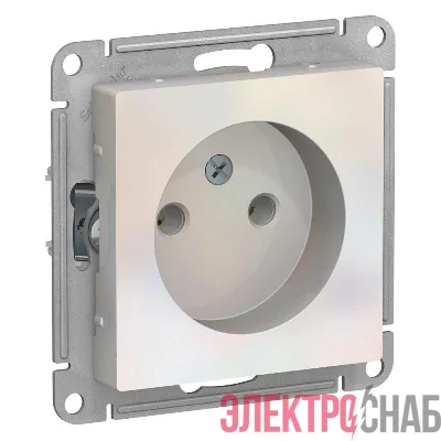 Розетка 1-м СП AtlasDesign 16А IP20 без заземл. без защ. шторок механизм жемчуж. SE ATN000441