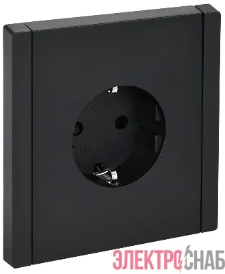 Розетка СП FORTE&PIANO FP115 16А с заземл. защ. шторки винт. крепл. черн. IEK FP-R14-16-K02