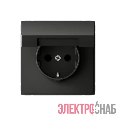 Розетка ArtGallery 16А IP20 с заземл. со шторками с крышкой быстрозажим. клем. механизм базальт SE GAL001446S
