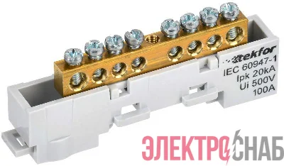 Шина L &quot;фаза&quot; неизол. на универс. держ. 6х9-8-Ср TEKFOR IEK TF-NN10-08-DL-K03