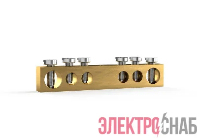 Шина PEN "земля-ноль" 6х9мм 6 отвер. латунь TOKOV ELECTRIC TKE-BCB-69-6-N/PEN