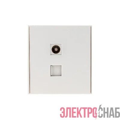 Розетка компьютерная + телевизионная СП STRONG MIELE RJ45 кат6 + TV жемчуж. Kranz KR-78-0722-4