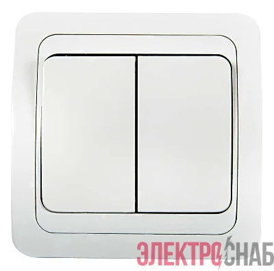 Выключатель 2-кл. СП Classico 2023 10А IP20 бел. ASD / IN HOME 4680005959860