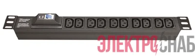 Блок розеток 8-м 10А IEC 60320 C13 для 19дюйм шкафов автомат защиты DKC R519IEC8CBC14