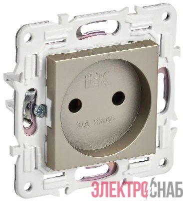 Розетка SKANDY 10А без заземл. без защ. шторок SK-R02Sh шампань IEK SK-R10-10-K37
