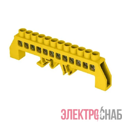 Шина нулевая PE 8х12 12 отвер. латунь желт. нейлоновый корпус комбинированный PROxima EKF sn0-125-12-dpe