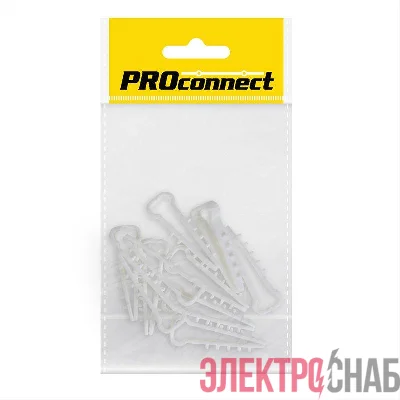 Дюбель-хомут 5-10 прямоуг. бел. (уп.10шт) PROCONNECT 07-4611-9