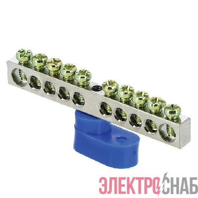 Шина нулевая N 6х9 10 отверст. цинк син. угловой изолятор PROxima EKF sn1-63-10-1
