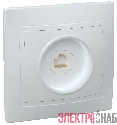 Розетка компьютерная 1-м СП Кварта РК10-КБ IP20 бел. GENERICA EKK10-K01-DM