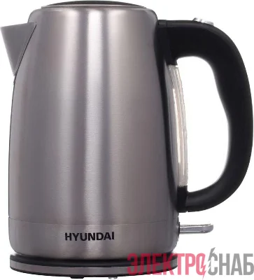 Чайник электрический HYK-S2030 1.7л 2200Вт серебр. матов./черн. (корпус: металл) HYUNDAI 1180741