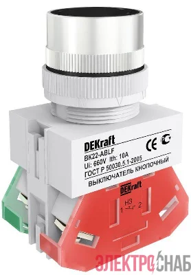 Выключатель кнопочный ABLF ВК-22 d22мм 220В черн. DEKraft 25012DEK