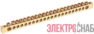 Шина PEN "земля-ноль" 6х9мм 22/2 (22группы/крепеж по краям) IEK YNN11-22-100