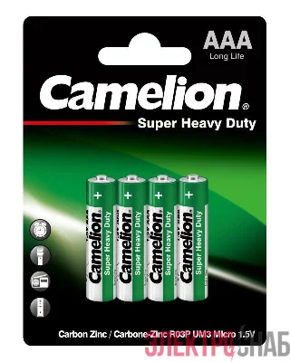 Элемент питания солевой AAA/R03 BL-4 (блист.4шт) Camelion 1668