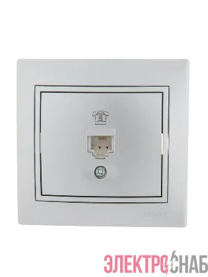 Розетка телефонная 1-м СП Mira RJ11 сер. метал. LEZARD 701-1010-137