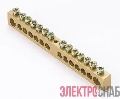 Шина нулевая 14 групп/крепеж по центру 8х12мм DEKraft 32005DEK