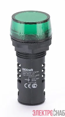 Лампа коммутационная ADDS ЛК-22 d22мм 220В AC/DC зел. LED DEKraft 25118DEK